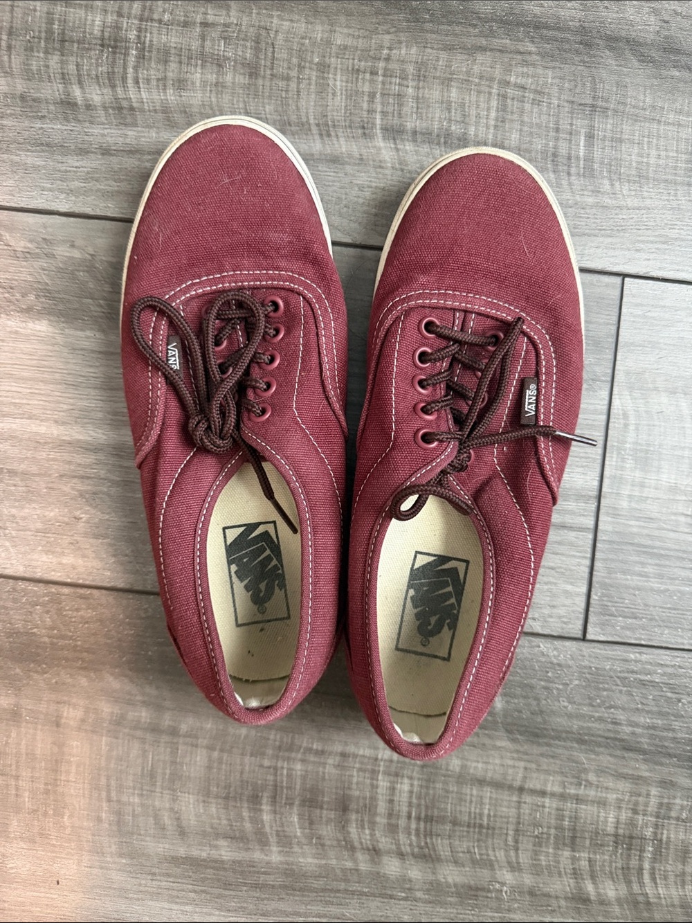 Vans Men's Burgundy Canvas Low-Top Sneakers